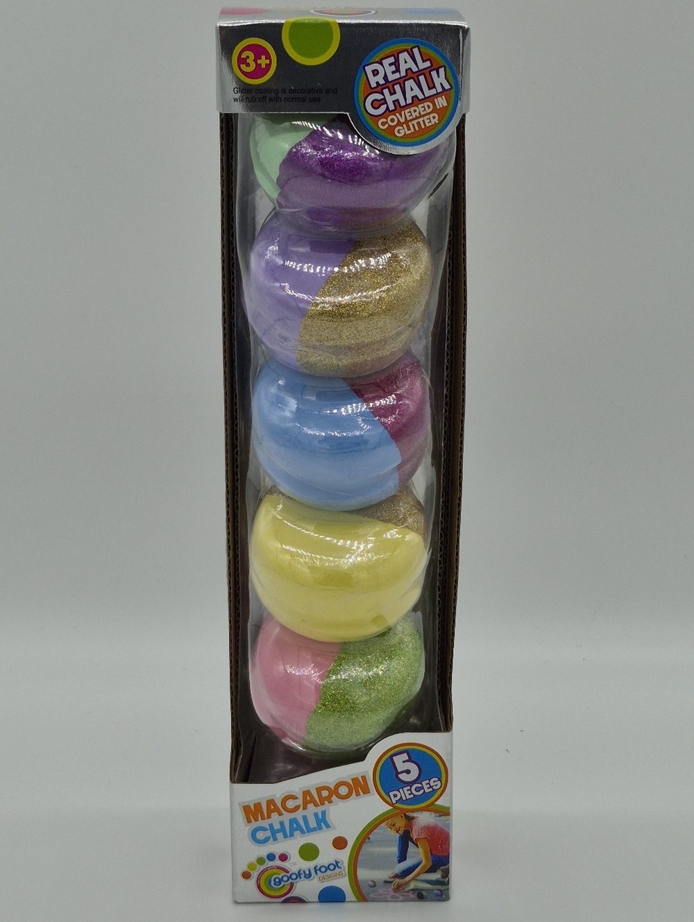 🎨 Macaron Chalk Set 5pc Glitter Sidewalk Chalk Kids Outdoor Fun NWT